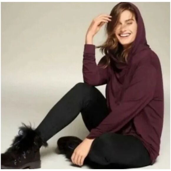 Cabi Plum Hype Hoodie cozy tunic sweatshirt Small #3625 - Picture 1 of 5